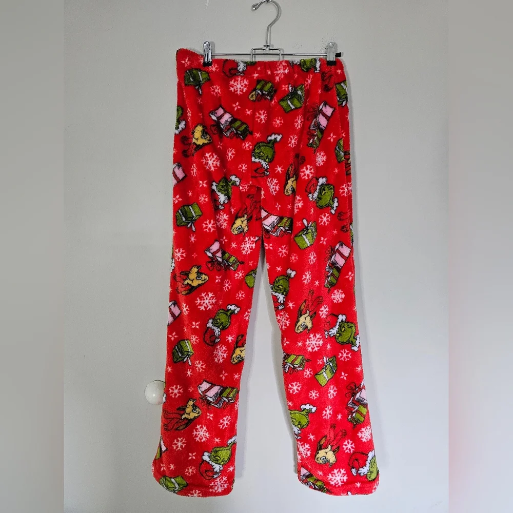 The Grinch Red Fuzzy Pajama Bottoms Women's Sz S